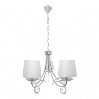 Distribuidor - Lâmpadas Diversas | Lâmpadas Clássicas | LAMPARA LUXOR 5XE14 CROMO PANT. BLANCA REGX61X61 CM Ref: 155255020